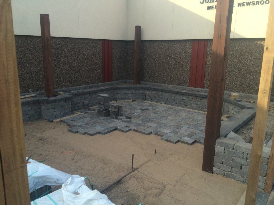 Laying of pavers.